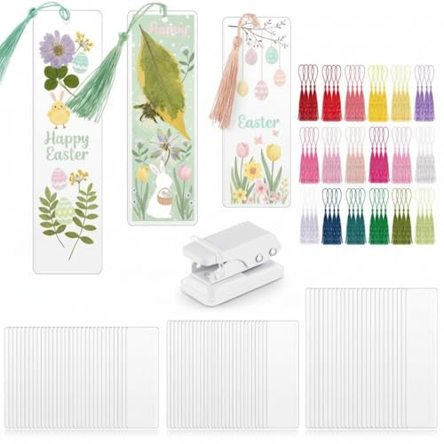 101 Pcs DIY Bookmark Making Kit Bookmark Laminating Pouches 5 Mil Hot Laminator Sleeves with Rain... | Amazon (US)