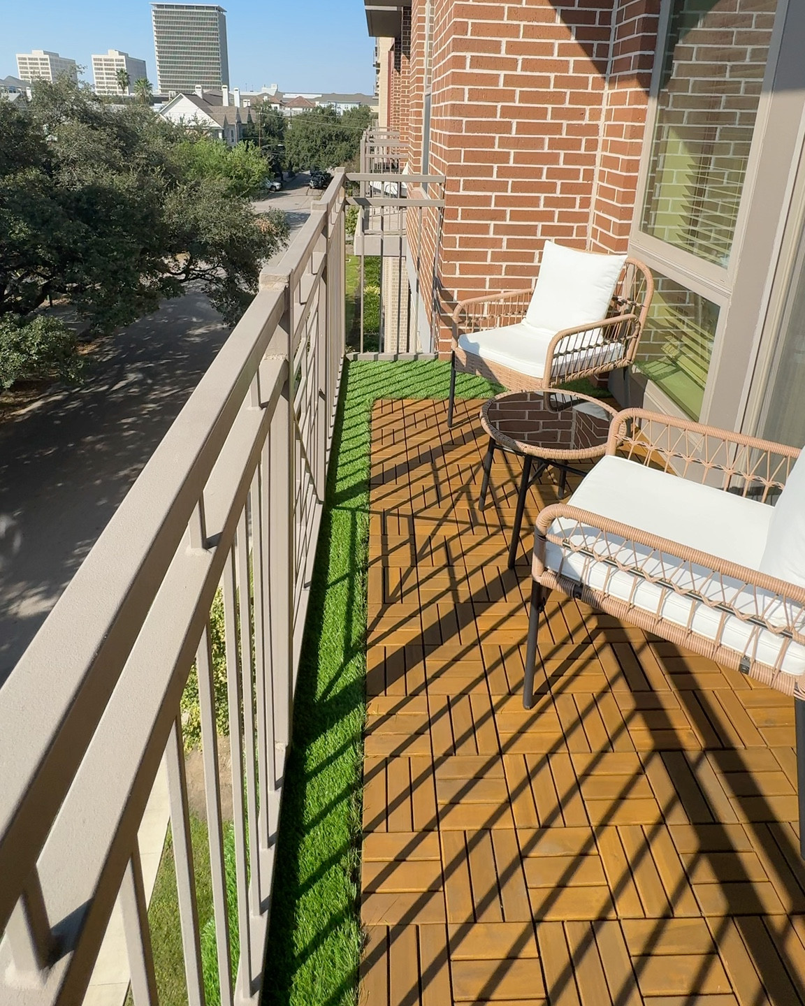 Upgrading my balcony with this flooring! 
Patio set | Amazon 
Tiles | IKEA but linked a similar one from Amazon
Turf | Home Depot 

#LTKHome