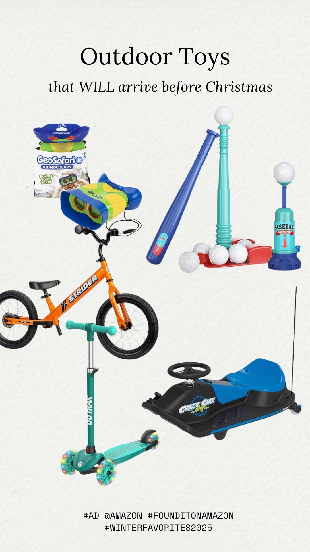 #ad Outdoor toys for kids that WILL arrive before Christmas @amazon #founditonamazon #winterfavorites2025 

#LTKGiftGuide #LTKHoliday #LTKKids