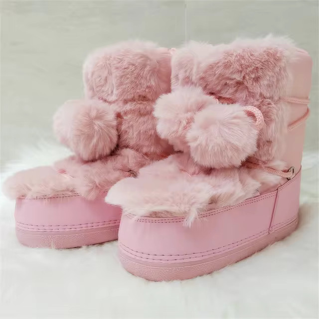 Snow Boots for Women Hairy Fuzzy Fluffy Furry Fur Boots 2024 Winter Boots for Women Waterprrof Pi... | AliExpress (US)