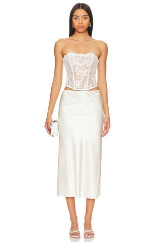 Floral Bow Embroidery Corset Top | Revolve Clothing (Global)