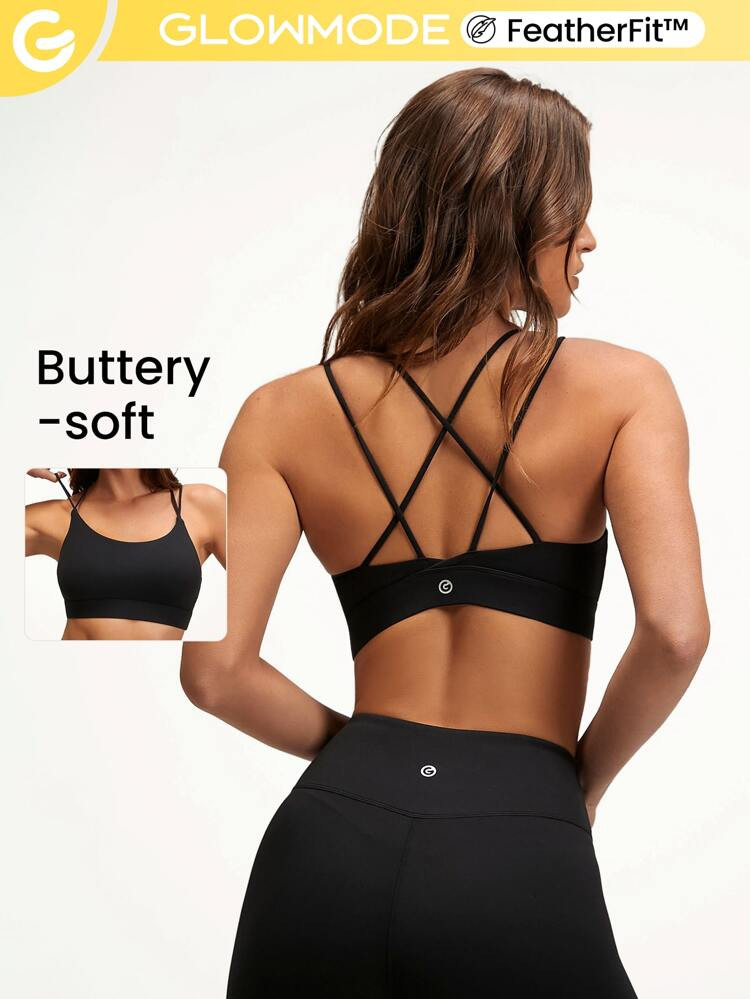 GLOWMODE FeatherFit™ Strappy Back Sports Bra | SHEIN