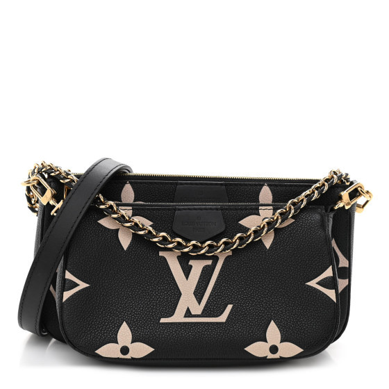 LOUIS VUITTON Empreinte Monogram Giant Multi Pochette Accessories Black Beige | FASHIONPHILE (US)