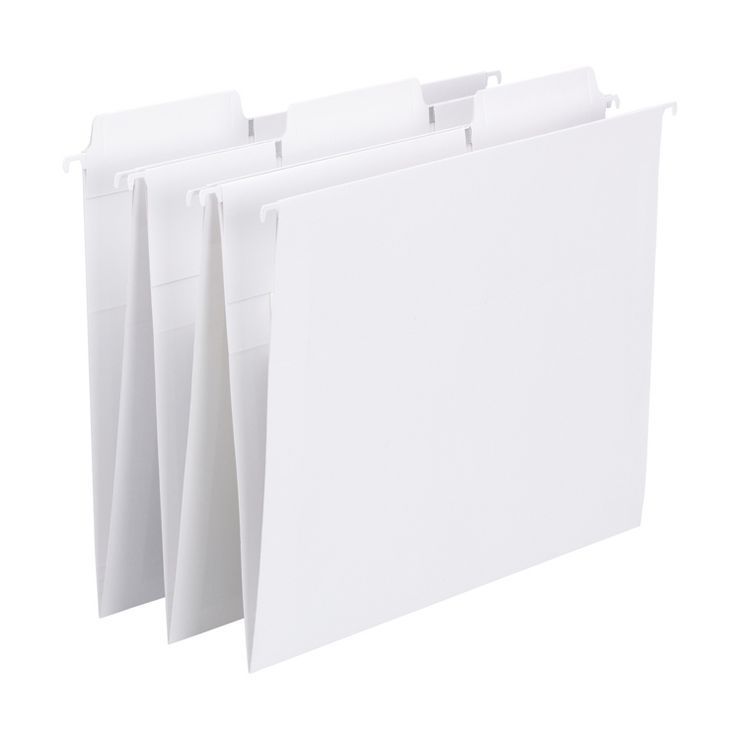 Smead FasTab Hanging File Folder, 1/3-Cut Built-In Tab, Letter Size, White, 20 per Box (64002) | Target