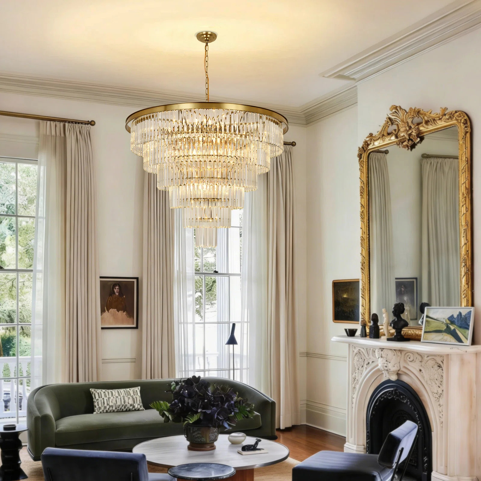 Makinlee Dimmable Crystal Tiered Chandelier | Wayfair North America