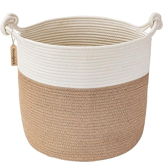 Goodpick Jute Rope Basket with Handle Woven Basket for Baby Laundry Basket Wicker Basket Toy Bask... | Amazon (CA)