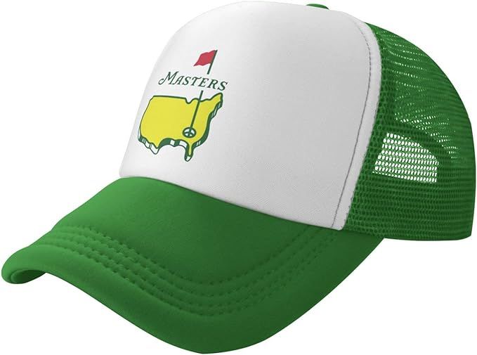 Flat Brim Baseball Mesh Golf Cap Adjustable Fashion Hip Hop Unisex Green Dad Masters hat | Amazon (US)