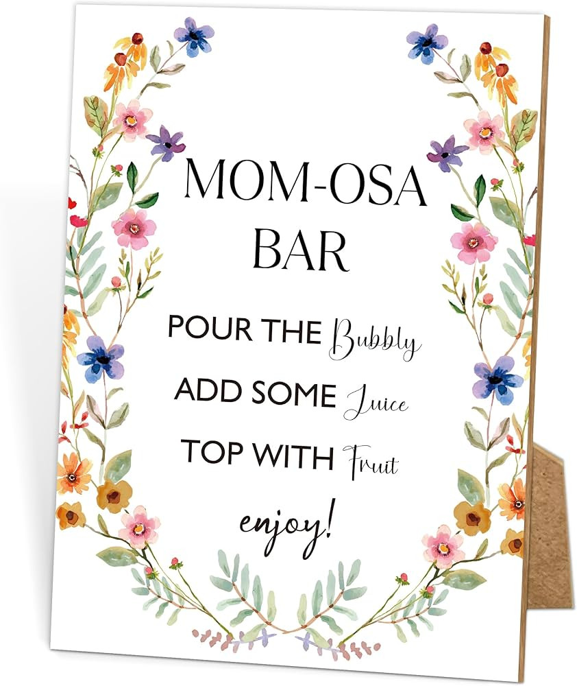 Floral Momosa Bar Sign,Boy Or Girl Baby Shower Decorations,Baby Shower Ideas,New Mum Brunch,Mothe... | Amazon (US)