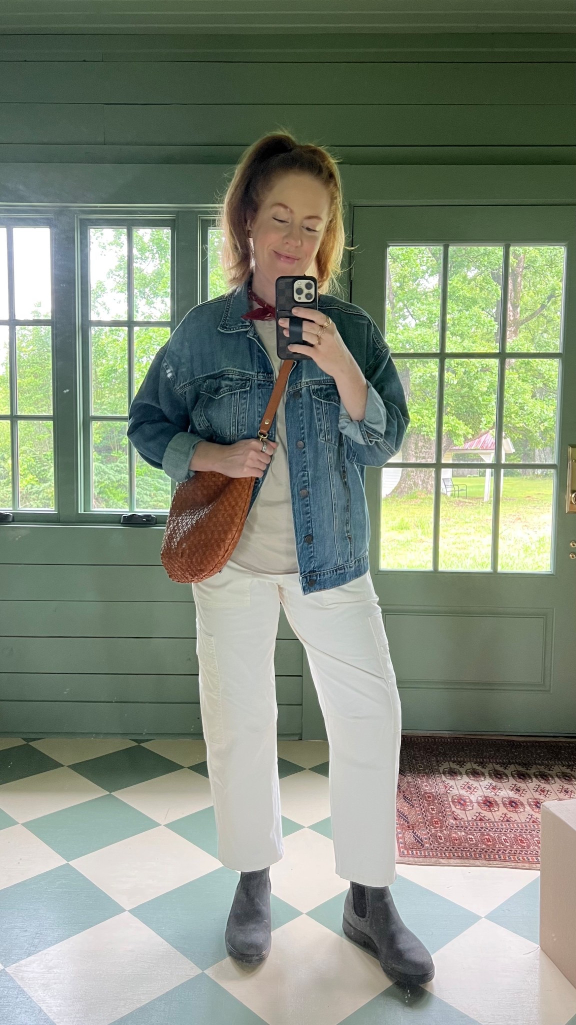 western granola girl country vibes for church. wearing a medium in oversized jacket, 8 in pants (tts), 10 in tee making it oversized for me, blundstones tts 

#LTKFindsUnder50 #LTKOver40 #LTKStyleTip
