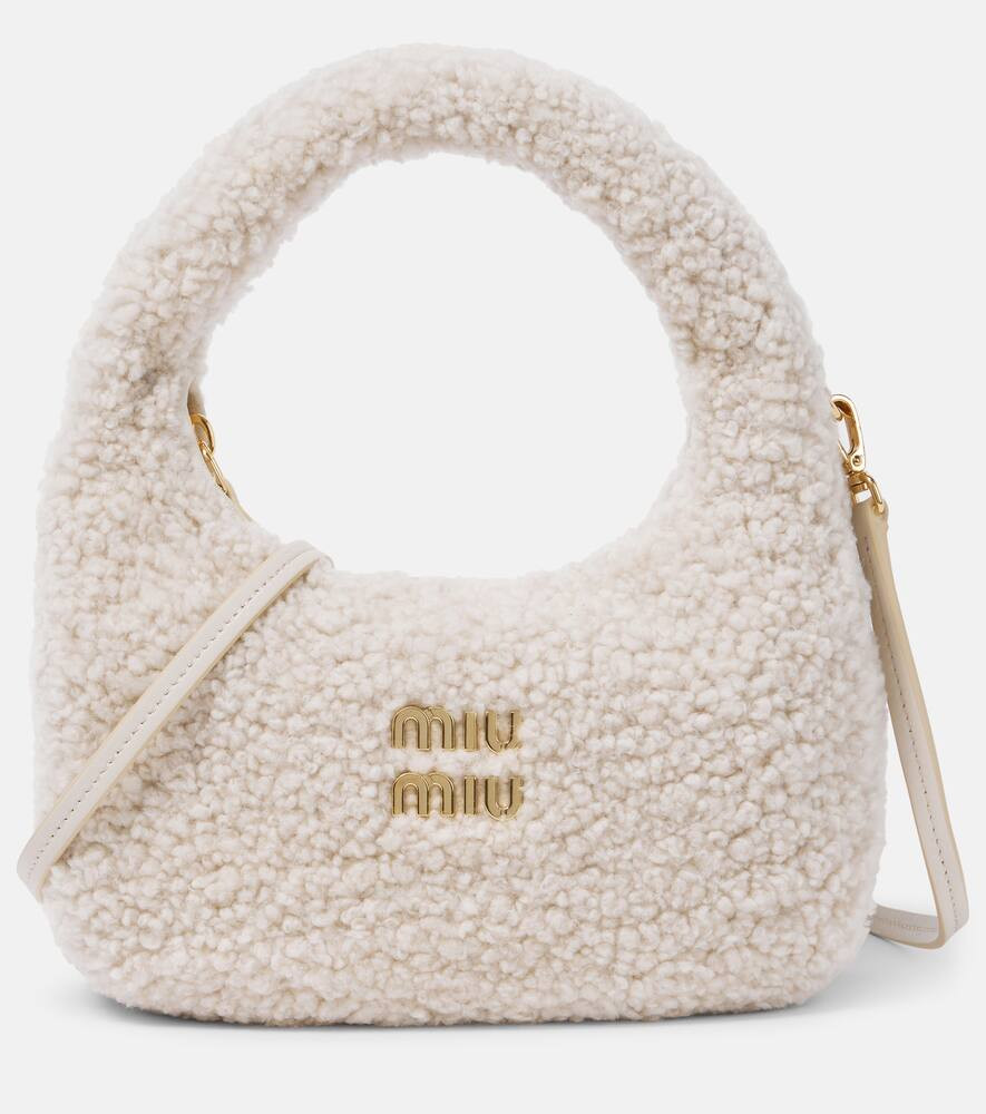 Miu Miu Wander Small shearling shoulder bag | Mytheresa (UK)