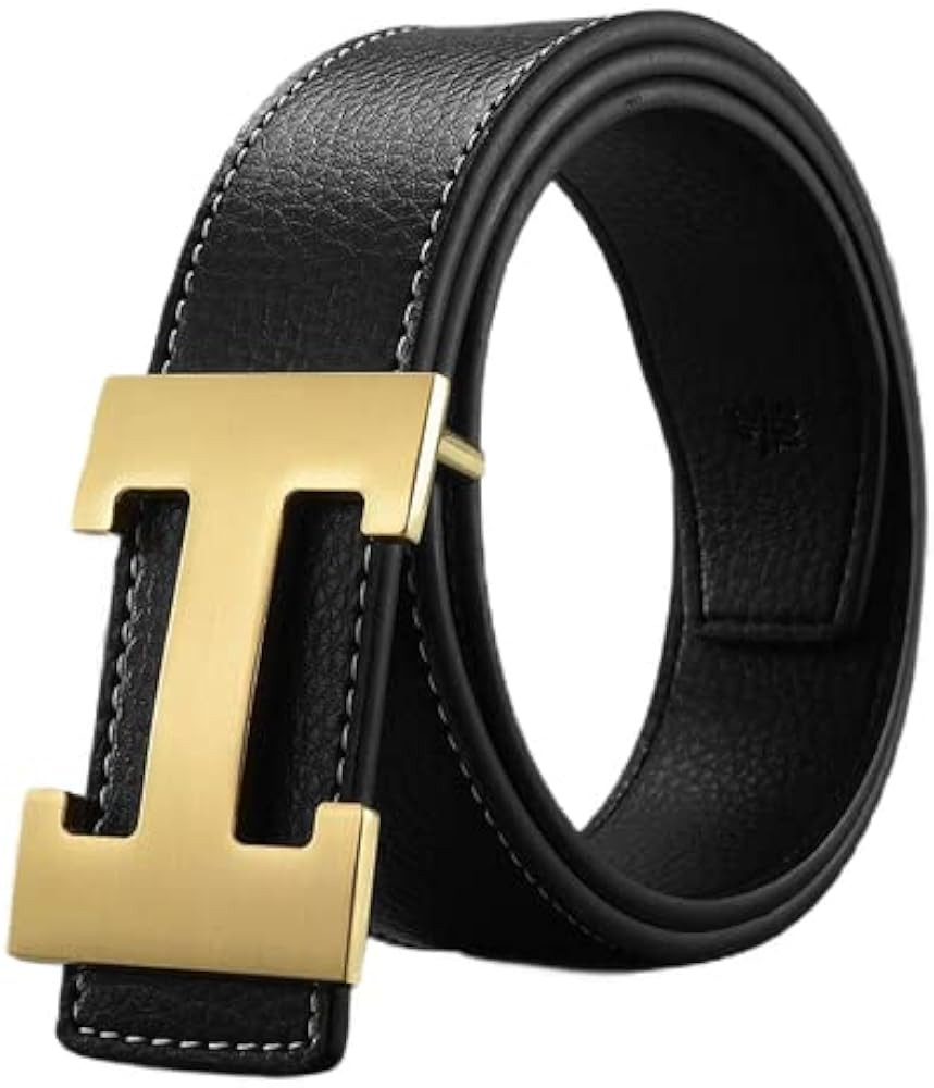 Mens and Women Leather Belt Letter H Button Smooth Youth Fashion Romantic Temperament Male Female... | Amazon (US)