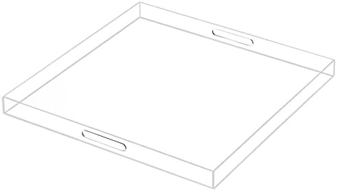 MUKEEN Clear Extra Large Acrylic Serving Tray with Handles Oversize 24x24 Inch -Spill Proof- Deco... | Amazon (US)