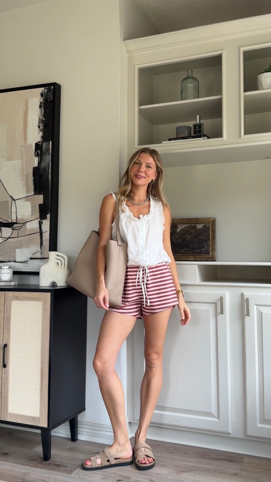 Summer capsule outfit | S in striped shorts(part of set) + S in boho top 

 #LTKootd #LTKmomlife
