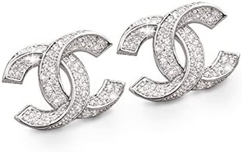 CC Earrings for Women,CC Stud Earrings with Timeless Crystal Studs,CC Earrings for Women CC Logo,... | Amazon (US)