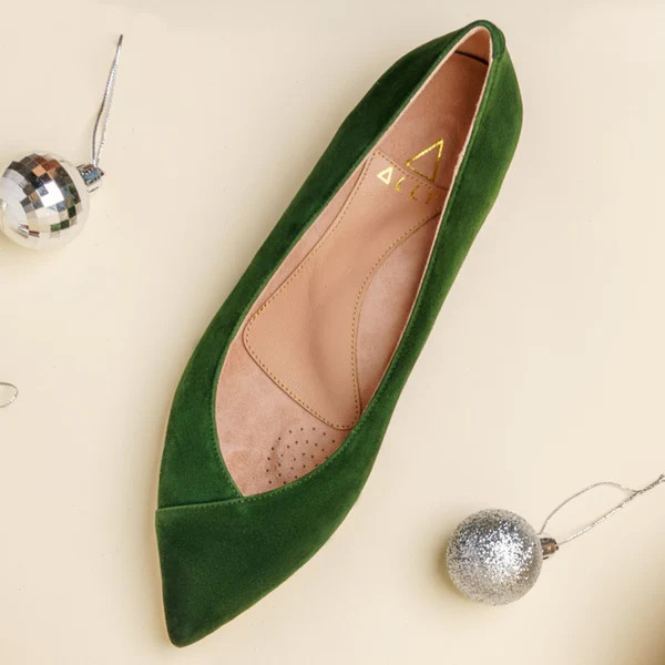 Emerald Suede Forever Flat | ALLY Shoes