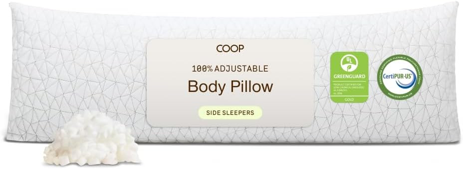 Coop Home Goods Original Adjustable Body Pillow, 20x54 Long Pillow for Back, Shoulder, Hip and Kn... | Amazon (US)