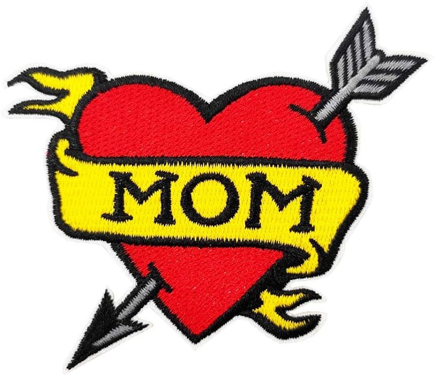 I Love My Mom Shirt DIY, Love Mommy Mom Banner Embroidered Iron on Patch Gift for Mother | Amazon (US)