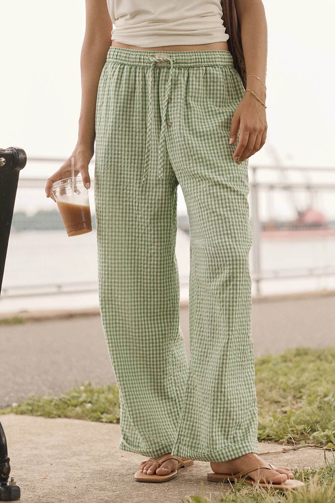 LyreBird 100% Cotton Wide-Leg Boxer Pants | Anthropologie (US)