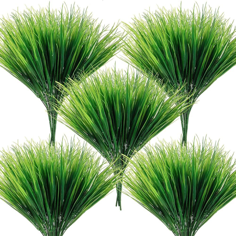 Ageomet 14pcs Fake Grass Plant, Artificial Outdoor Plants UV Resistant, Wheat Bushes Plastic Arti... | Amazon (US)