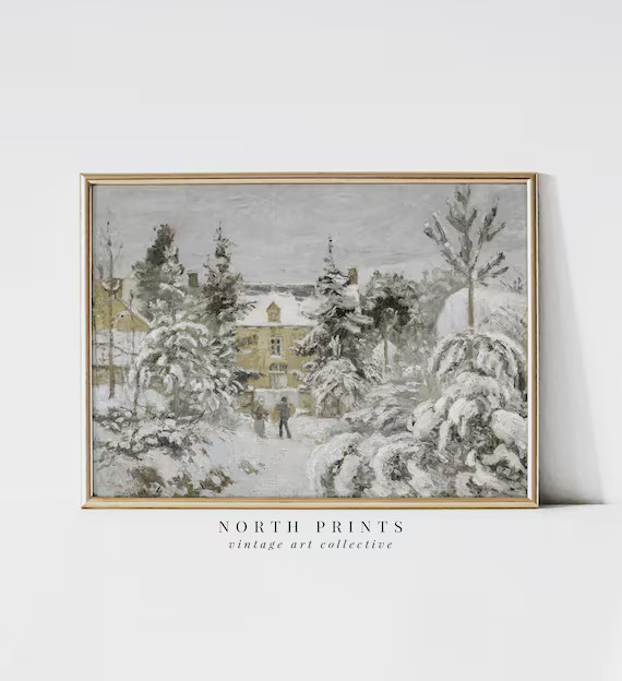 Winter Village Painting  Large Holiday PRINTABLE Christmas - Etsy | Etsy (US)