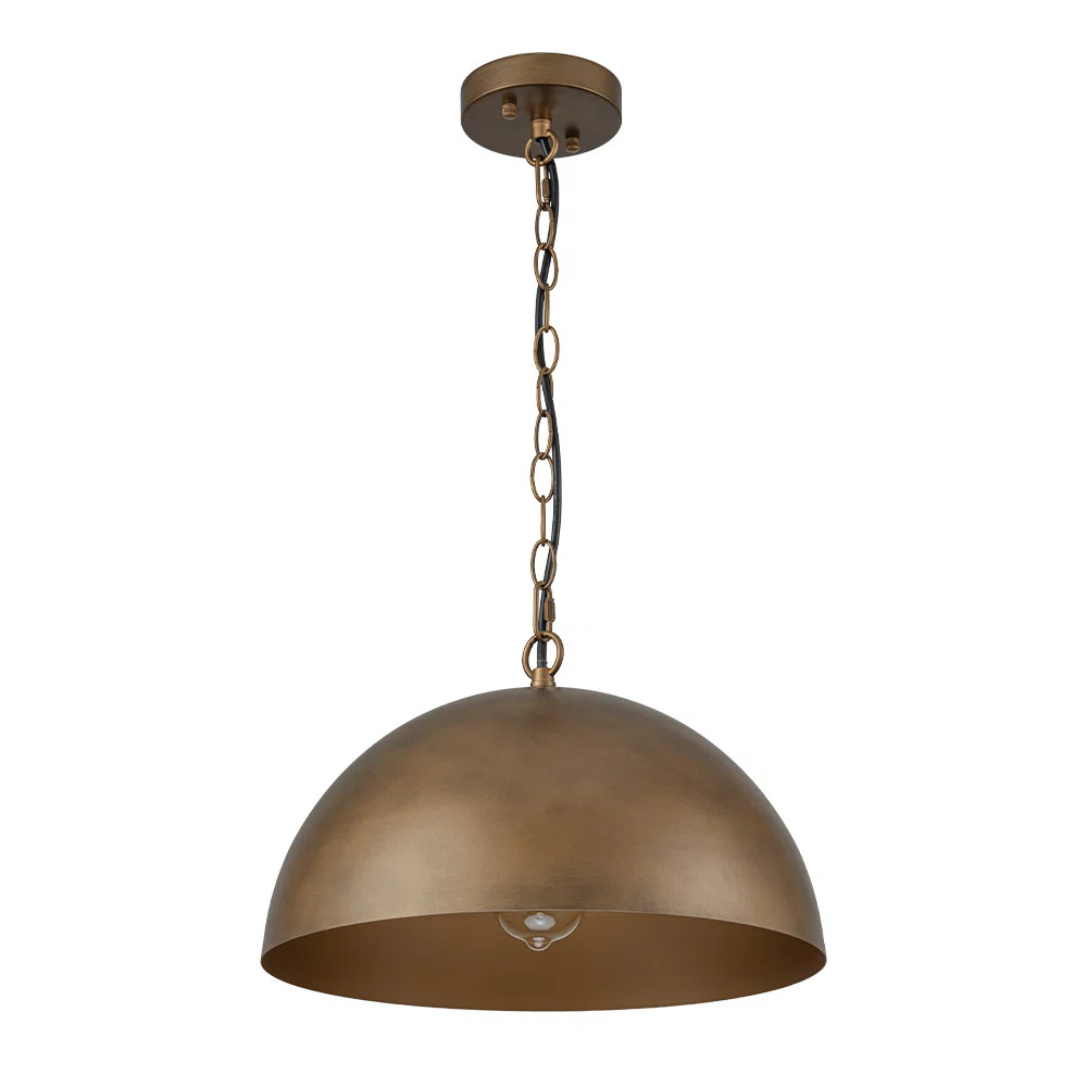 Bradson 1-light Antique Brass Dome Pendant | Wayfair North America