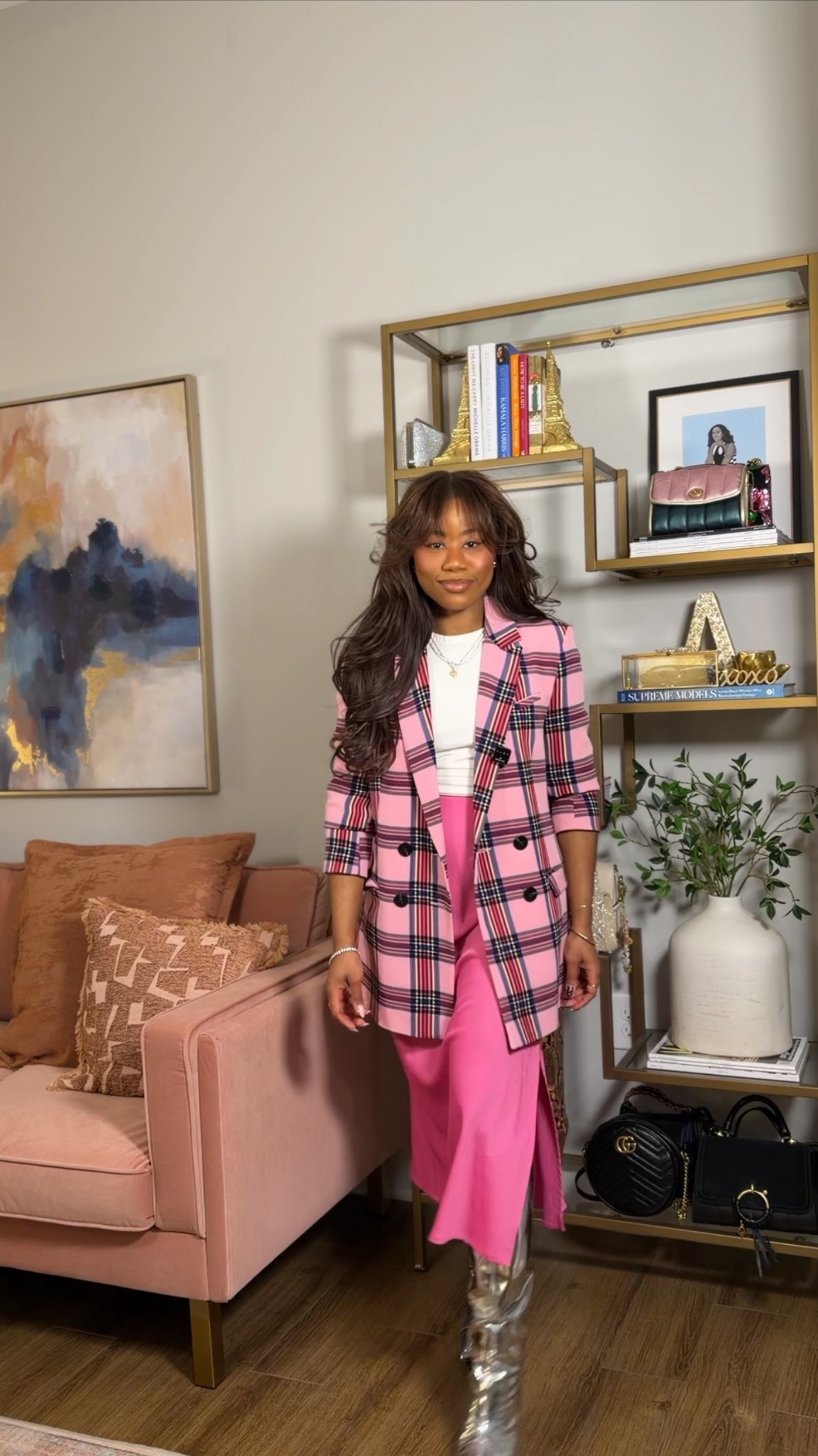 Valentine’s Day Week: Day 3 💘

Pink satin meets structured plaid for the perfect balance of romantic and polished. I layered a tailored blazer over a soft slip dress and finished the look with statement silver boots for a bold, fashion-forward touch.

This is the ultimate Valentine’s dinner or girls’ night outfit — feminine, confident, and elevated with a modern edge.

Tap to shop the full look ✨

Valentine’s Day outfit
Pink satin dress
Slip dress outfit
Plaid blazer outfit
Layered dress look
Date night outfit idea
Valentine’s dinner outfit
Statement boots outfit
Feminine chic style
Blazer over dress
Romantic outfit idea
Dressy layered look

#LTKWorkwear #LTKootd