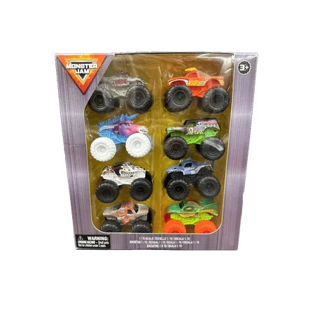 Monster Jam 1:72 8 Pack Zombie El Toro Loco Sparkle Smash Thunderroarus Dragon | Walmart (US)