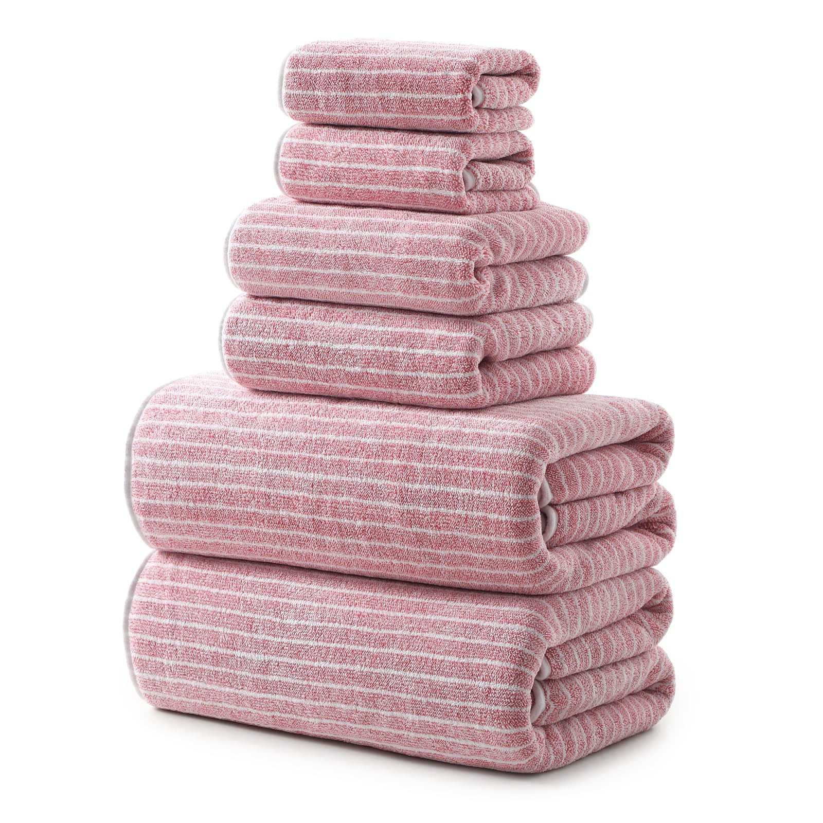 REDKISS Ultra Soft Bath Towels Set of 6 Large 35"x70" | 100% Microfiber, Highly Absorbent & Quick... | Amazon (US)
