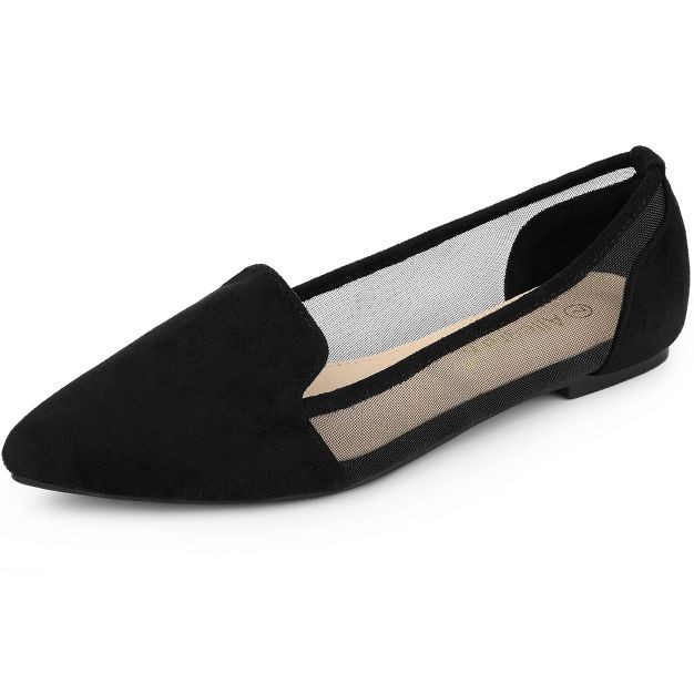 Allegra K Women's Pointed Toe Mesh Slip on Ballet Flats | Target