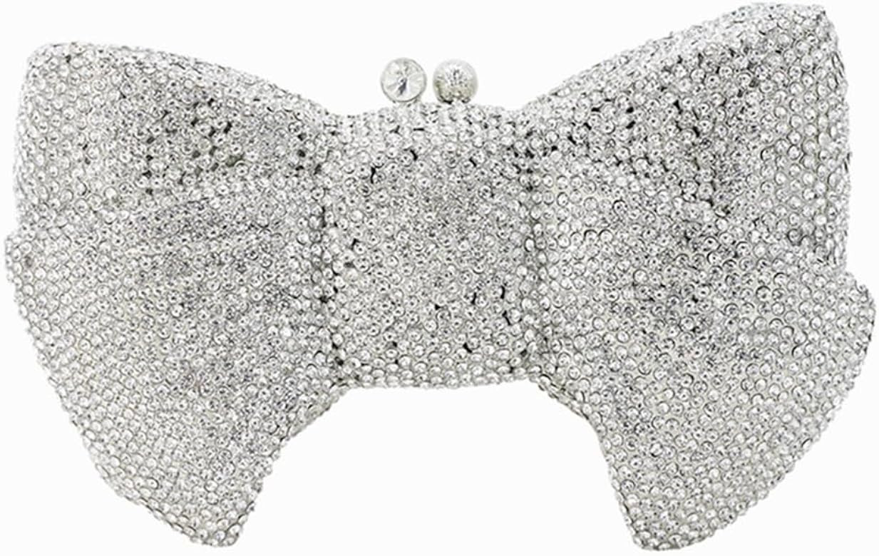 DJBM Sweet Bow Rhinestone Crystal Evening Clutch Diamond Evening Bags Purses and Handbags for Wom... | Amazon (US)