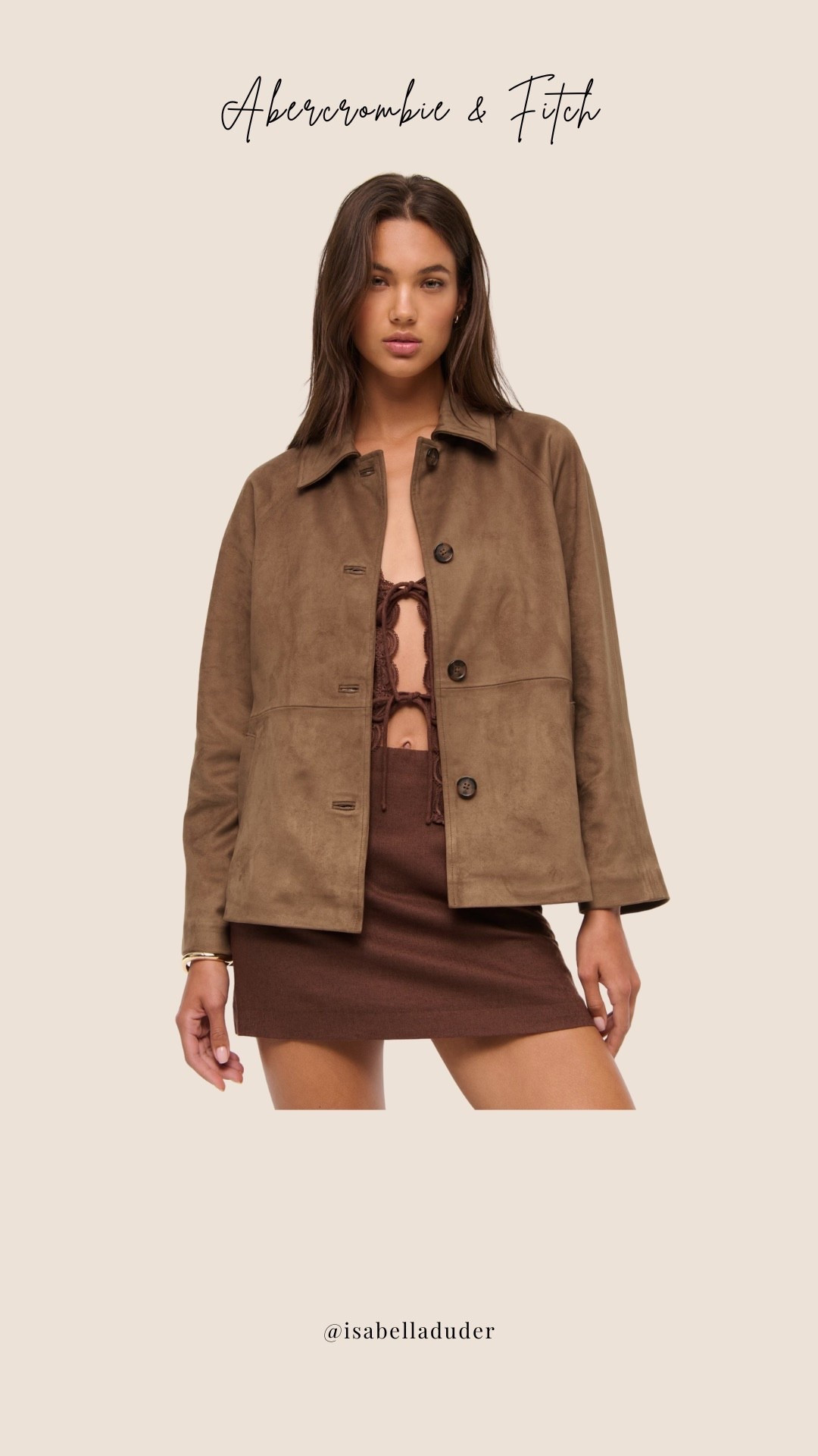A must have piece from Abercrombie & fitch - brown faux suede blazer jacket - currently in stock in all sizes

#LTKuk #LTKstyletip #LTKautumn