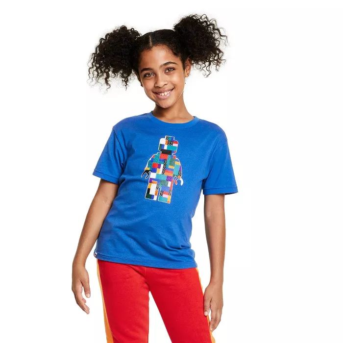 Kids' Urban Brick LEGO Minifigure Graphic Short Sleeve T-Shirt - LEGO® Collection x Target Blue | Target
