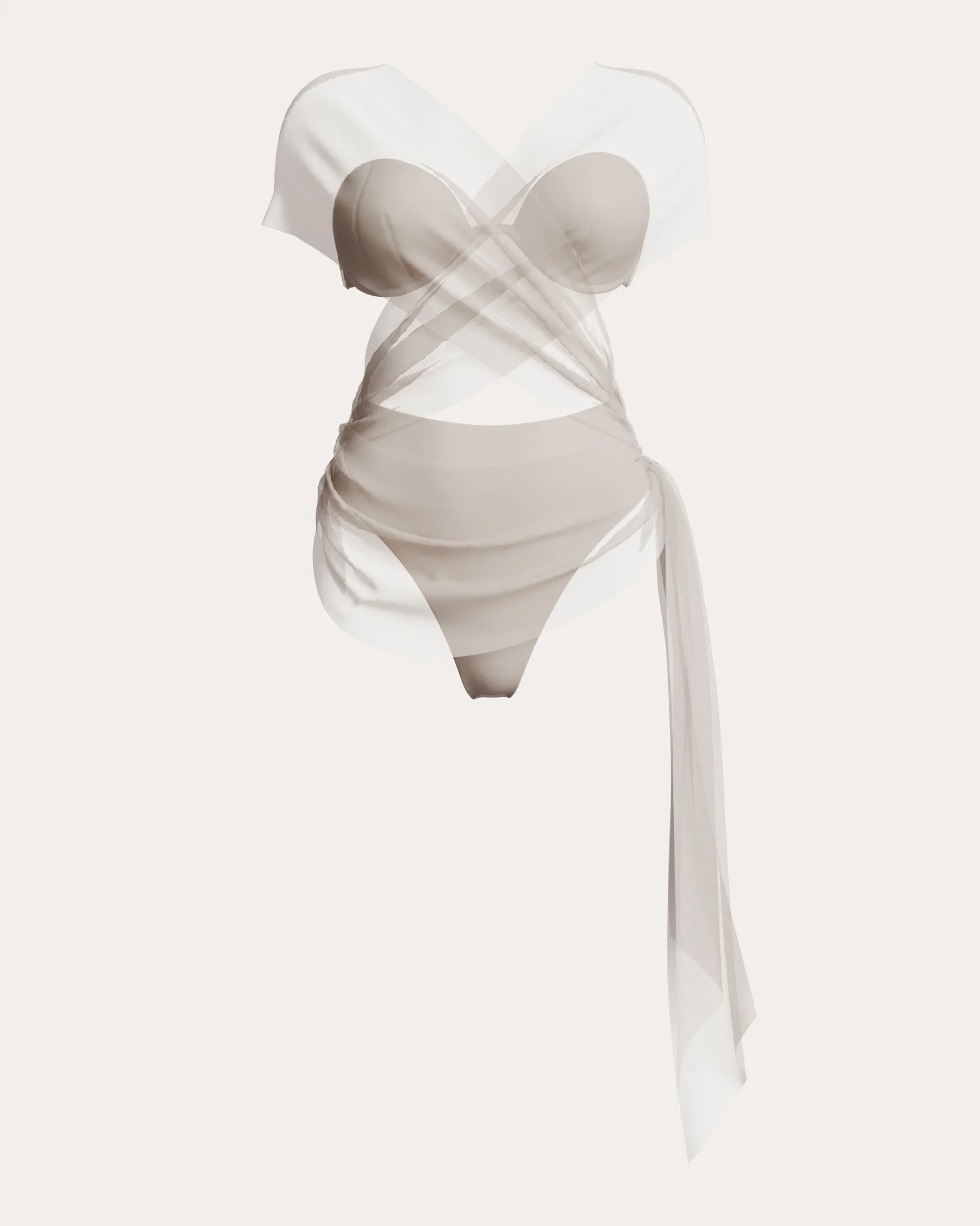 Andes Gathered Mesh Cutout One-Piece | Olivela