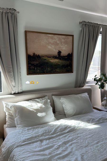 love my bedroom 🤍☁️ | neutral home decor | bedroom decor | linen sheets 

#LTKFind #LTKunder100 #LTKhome