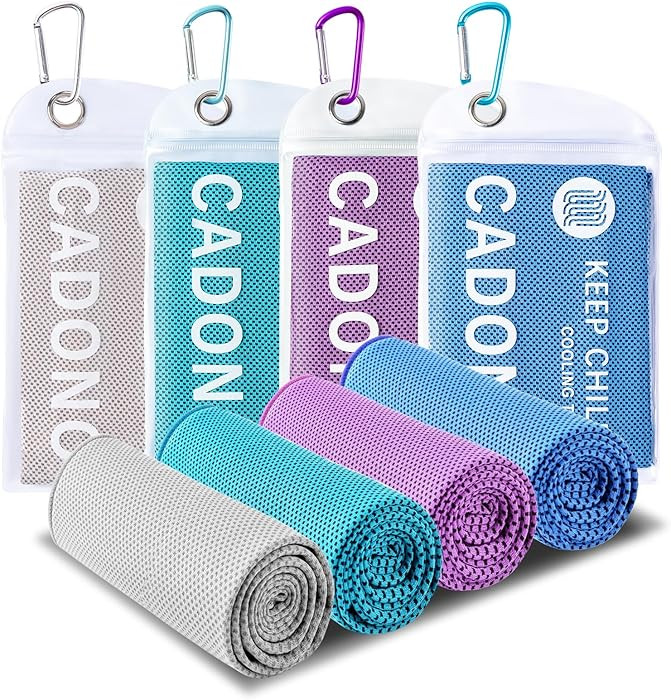 4 Pack Cooling Towel (40"x12"), Soft Breathable Chilly Towel, Ice Towel, Microfiber Towel for Yog... | Amazon (US)