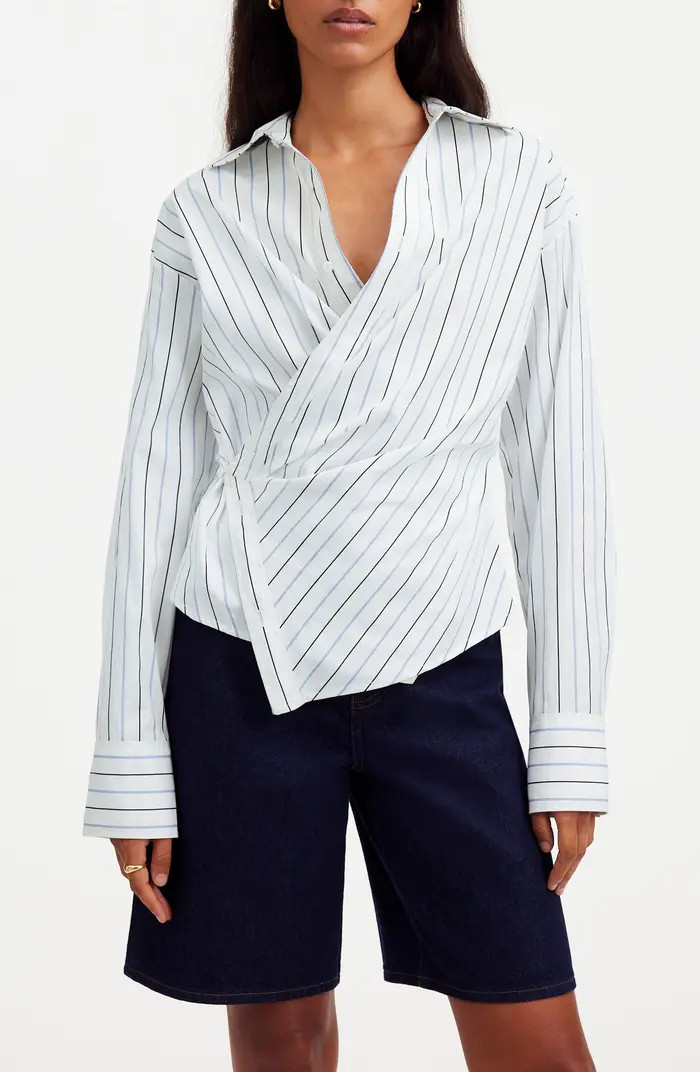 Madewell Stripe Asymmetric Button-Up Shirt | Nordstrom | Nordstrom