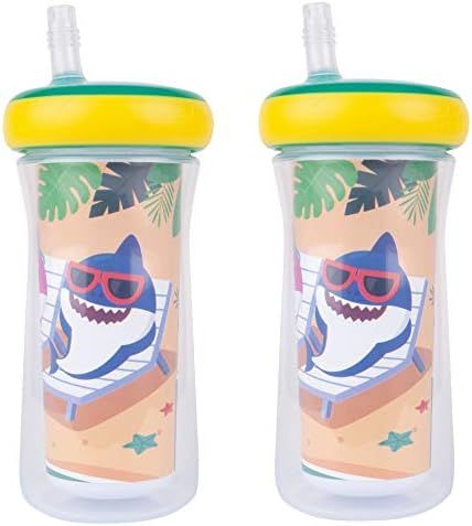 Pinkfong Baby Shark Insulated Straw Cup 9 Oz, 2 Count - Pack of 1 | Amazon (US)