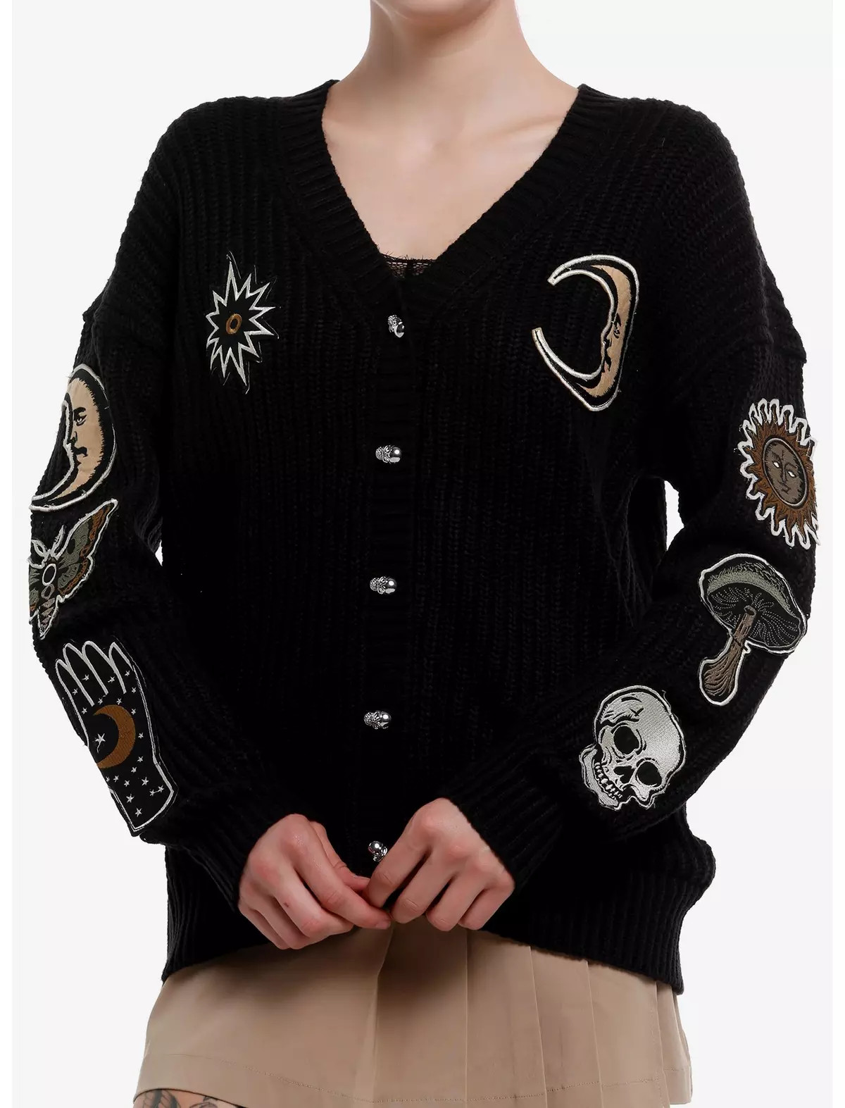Cosmic Aura Celestial Patches Girls Cardigan | Hot Topic | Hot Topic
