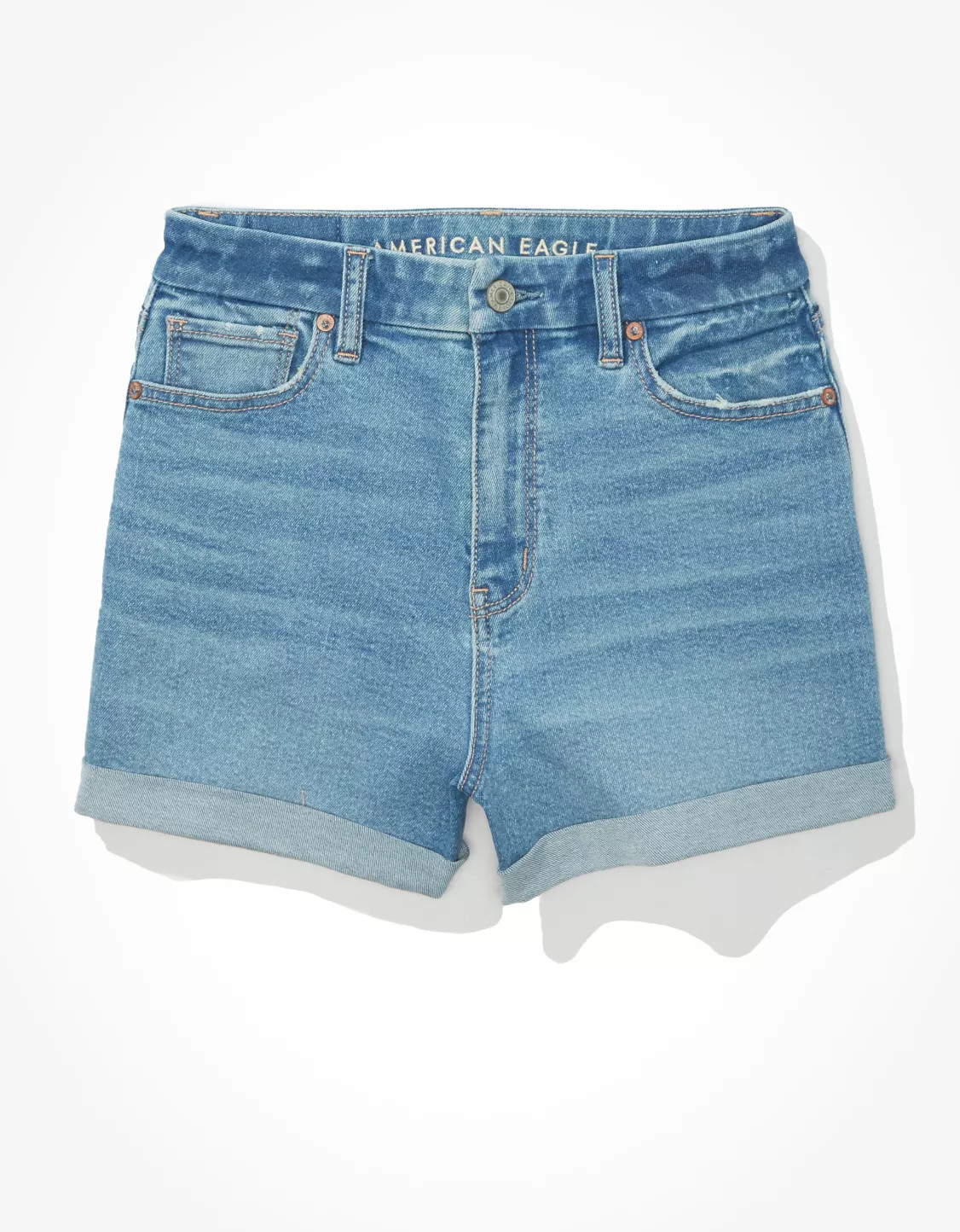AE Stretch Curvy Denim Mom Shorts | American Eagle Outfitters (US & CA)