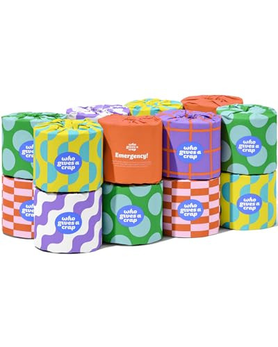 Who Gives A Crap | 100% Recycled Toilet Paper, 16 Rolls, 330 Sheets, Soft & Strong, Virgin Tree Free, Bulk Toilet Paper | Amazon (US)