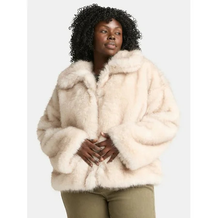 Time and Tru Women s Long Faux Fur Jacket Sizes XS-3X | Walmart (US)