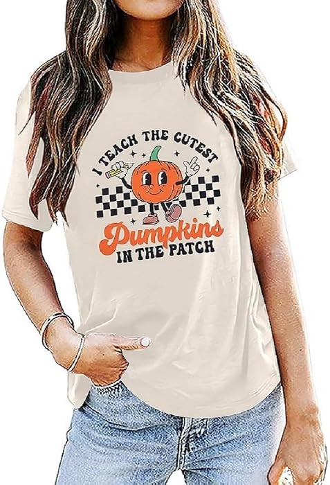 Halloween Teacher T-Shirt I Teach The Cutest Pumpkins in The Patch Top | Amazon (US)