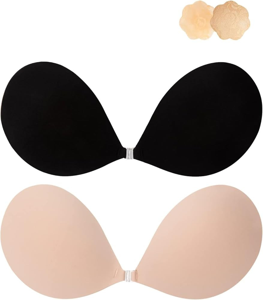 Awant Strapless Sticky Bra Invisible Sticky Boobs Silicone Adhesive Bra Backless Pushup Lift Bra ... | Amazon (US)