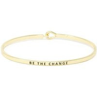 Personalized ""Be The Change"" Cuff Bracelet Inspirational Engraved Message | Etsy (US)