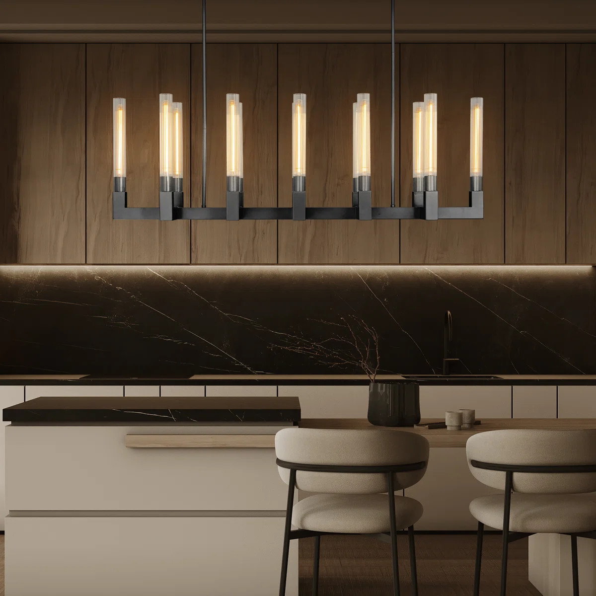Naviel 12 - Light Glass LED Farmhouse Chandelier | Wayfair North America