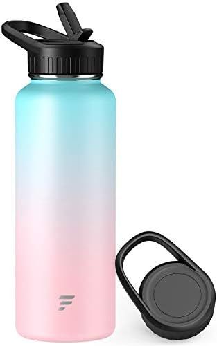 Letsfit Insulated Water Bottle with Wide Mouth Straw Lid & Handle Lid, Vacuum Stainless Steel Fla... | Amazon (US)