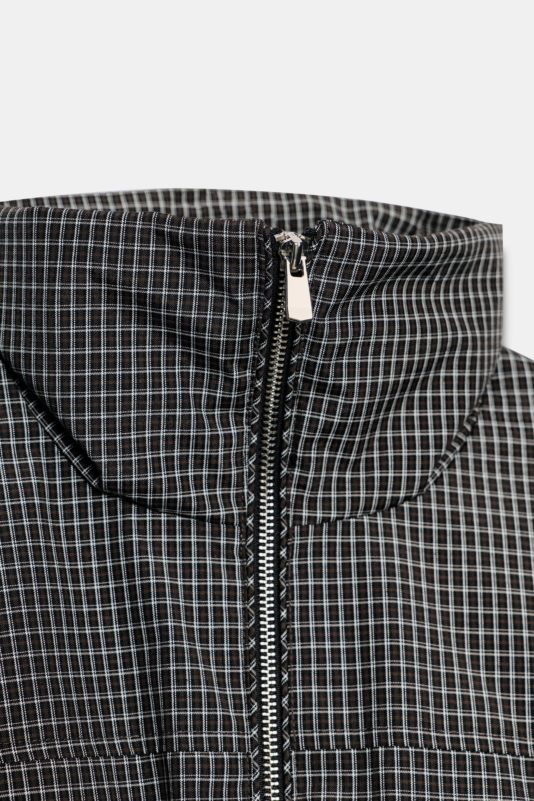 HIGH COLLAR CHECKED PUFFER JACKET | Zara UK