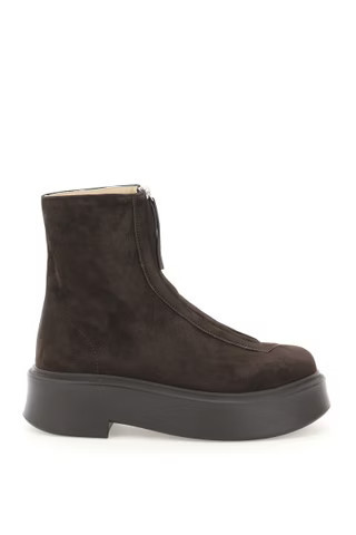 THE ROW zipped suede ankle boots | Residenza725 US