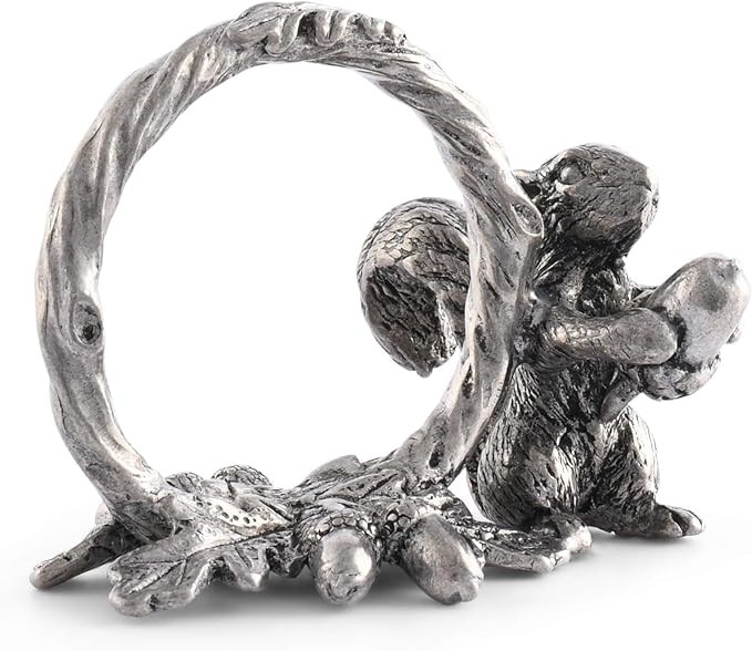 Vagabond House Pewter Squirrel Branch Napkin Ring (Sold as Single Ring) Artisan Crafted Designer ... | Amazon (US)