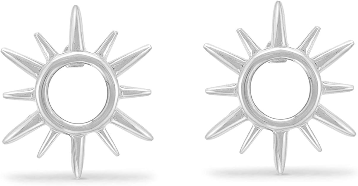 Boma Jewelry Sterling Silver Sunburst Sun Open Circle Stud Earrings | Amazon (US)